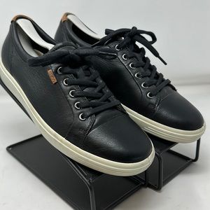ECCO Soft 7 Men’s Sz 8 /women’s sz 11 Sneaker Golf Shoe Black Leather Lace Up